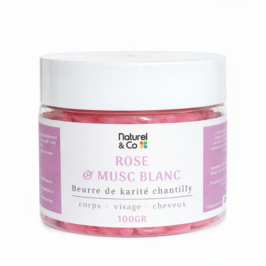 Chantilly beurre de karité rose et musc blanc 100gr